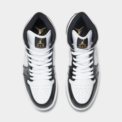 Jordan 1 Mid SE Black / Metallic Gold - White