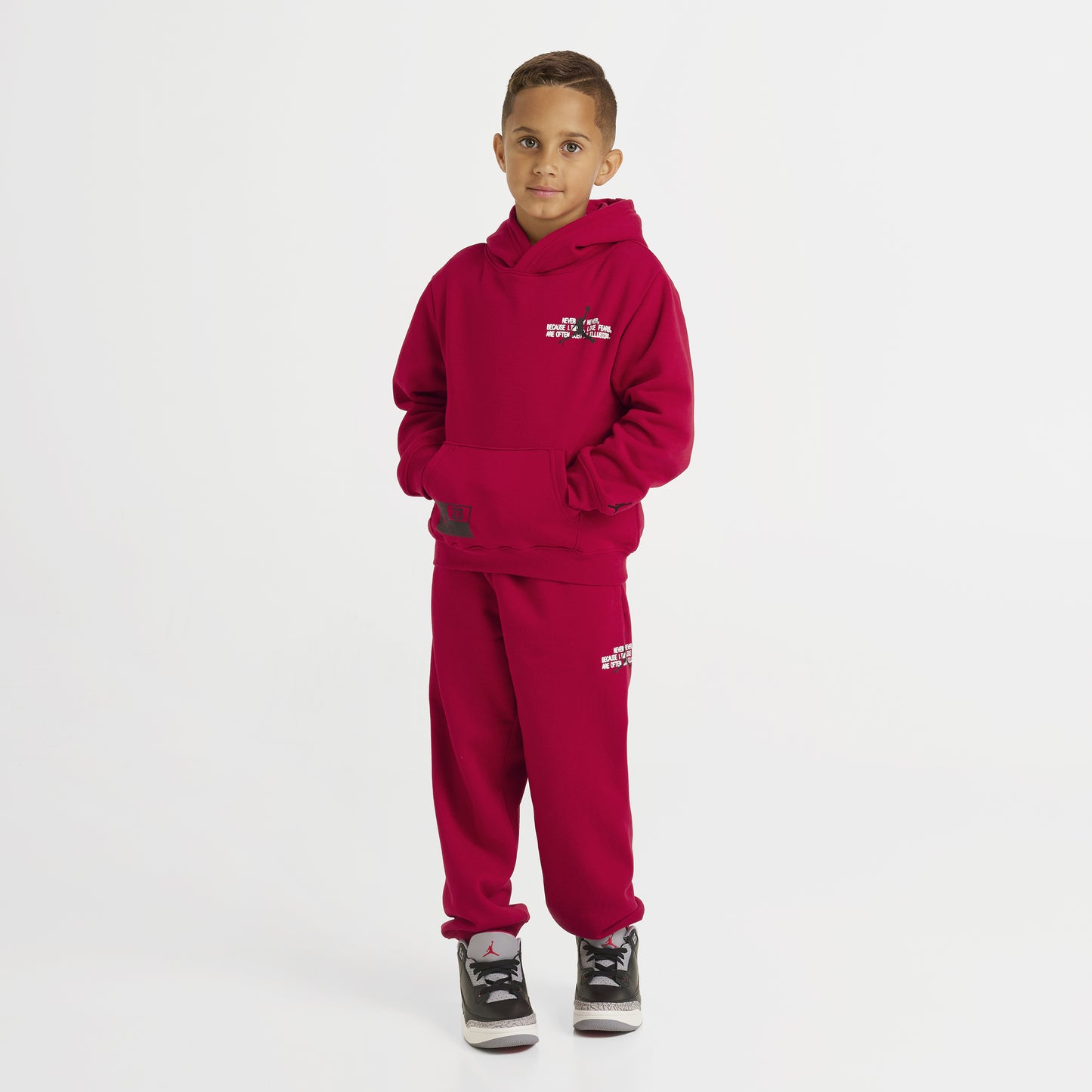 Jordan Enfants Ensemble polaire Jumpman Stamp / Rouge Gymnastique