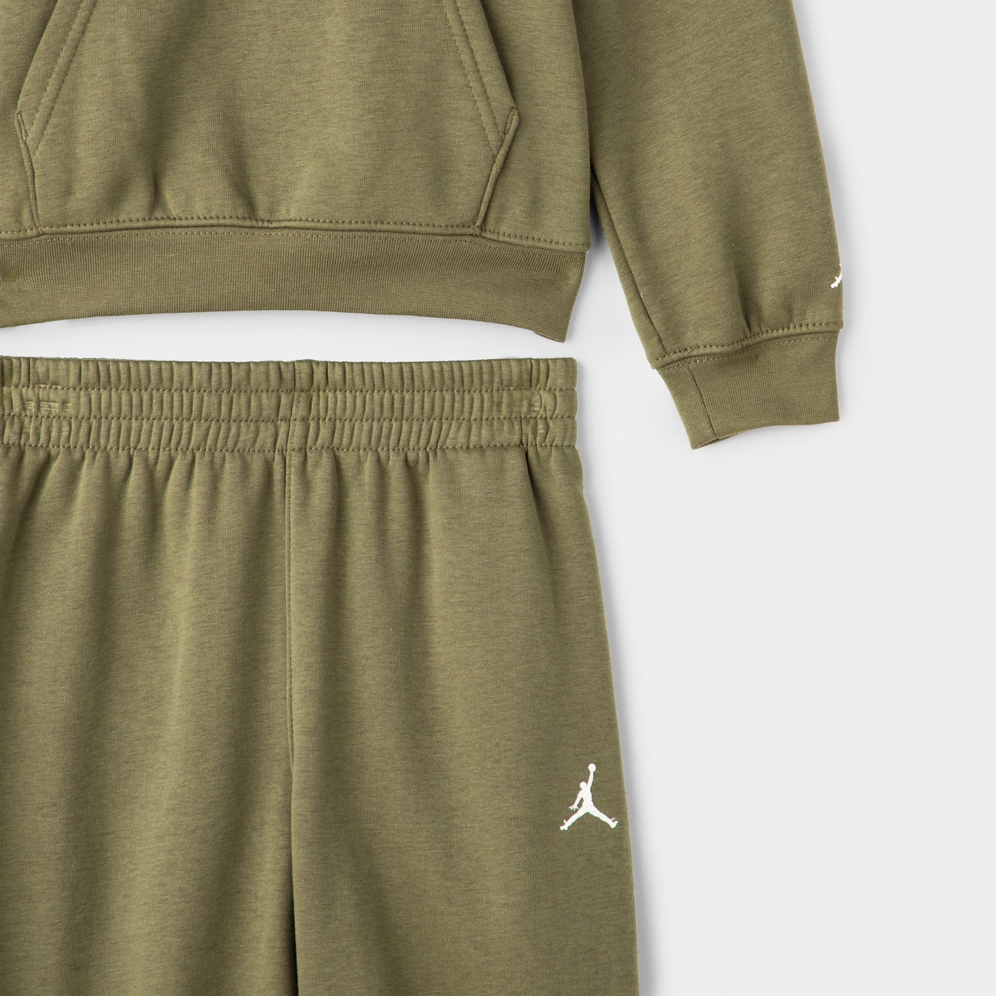 Jordan Children's MJ MVP Fleece Pullover Hoodie Set / Med Olive