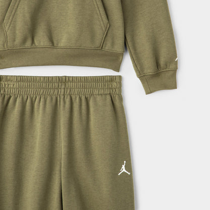 Jordan Children's MJ MVP Fleece Pullover Hoodie Set / Med Olive