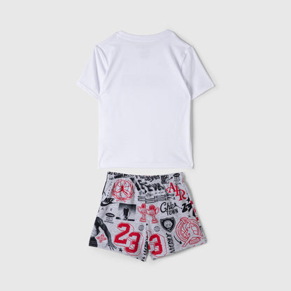 Jordan Children's Sports Club Short Set / Light Grey Heather