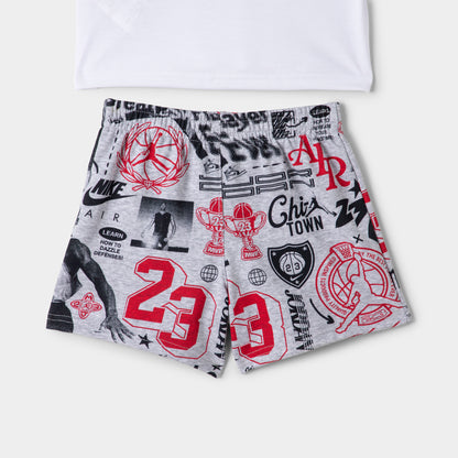 Jordan Children's Sports Club Short Set / Light Grey Heather