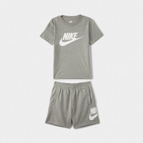 Nike Child Boys Club T shirt Shorts Set Dark Grey Heather