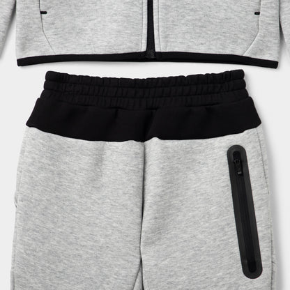Nike Sportswear Enfant Tech Fleece Full Zip Set Grey Heather / Noir - Blanc