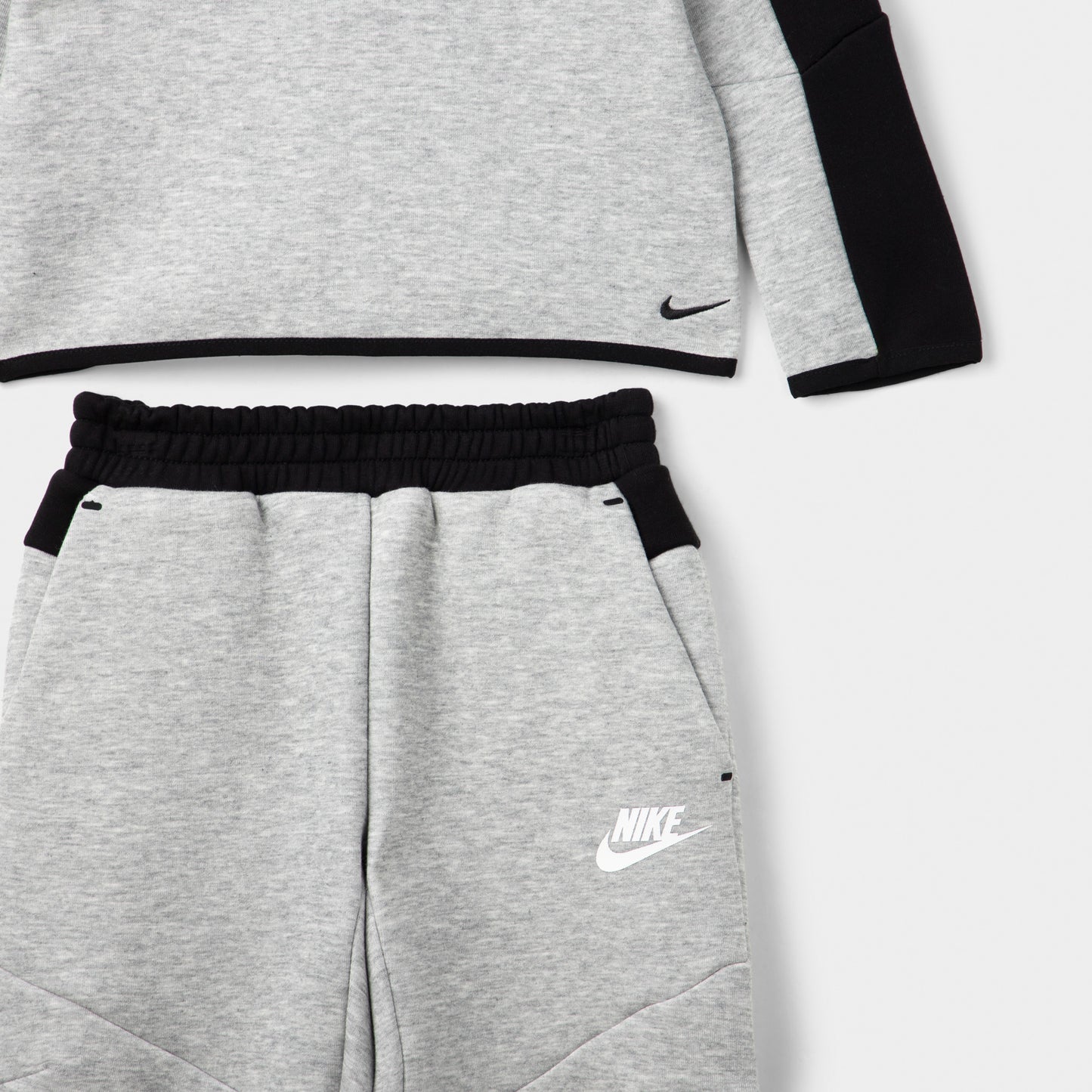 Nike Sportswear Enfant Tech Fleece Full Zip Set Grey Heather / Noir - Blanc