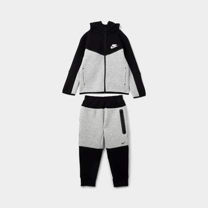 Nike Sportswear Enfant Tech Fleece Full Zip Set Grey Heather / Noir - Blanc
