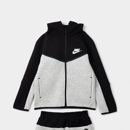 Nike Sportswear Enfant Tech Fleece Full Zip Set Grey Heather / Noir - Blanc