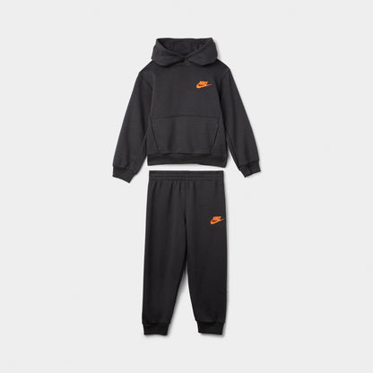 Nike Sportswear Children's GFX PO Fleece Pant Set Black / White - Volt