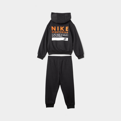 Nike Sportswear Children's GFX PO Fleece Pant Set Black / White - Volt