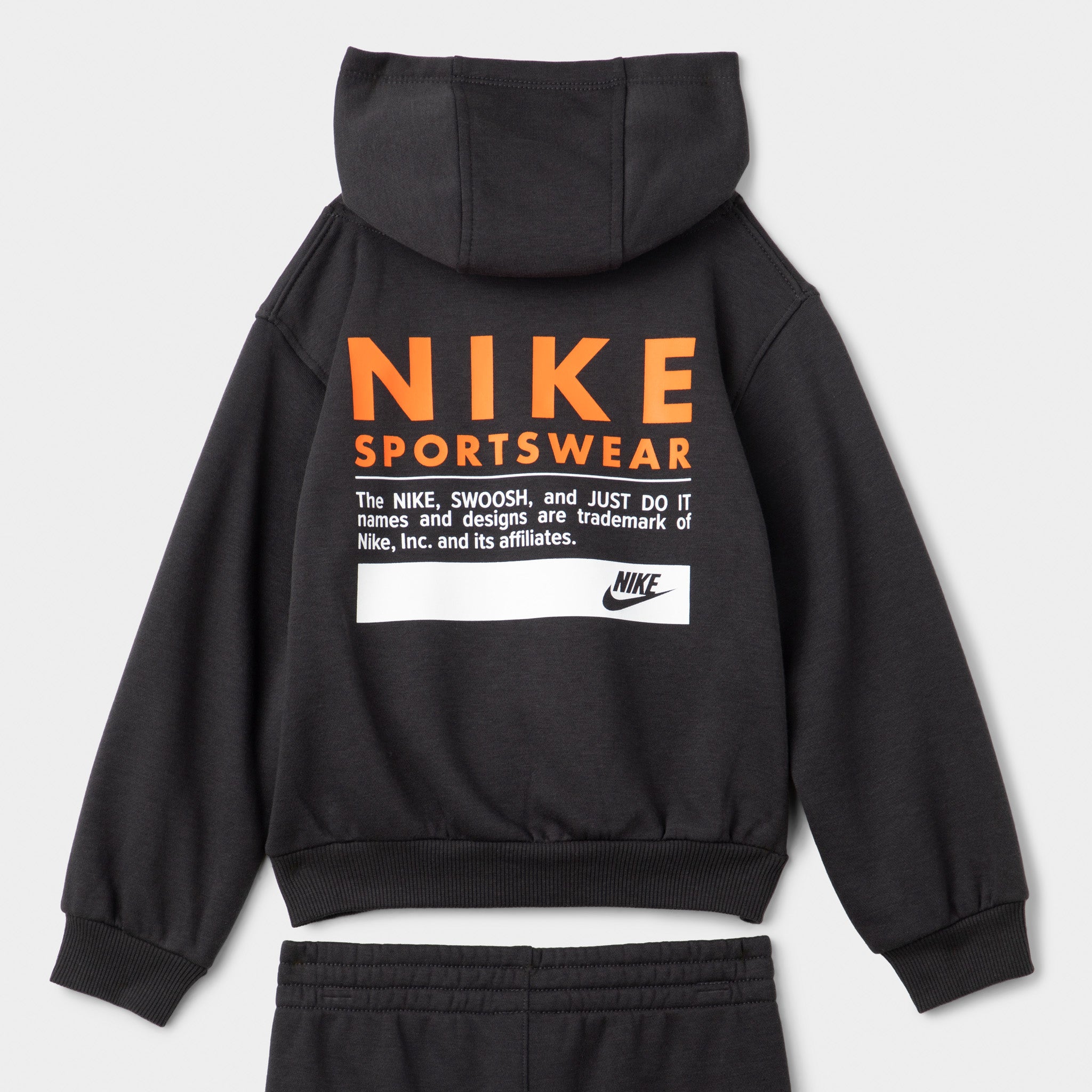 orange white and black nike hoodie