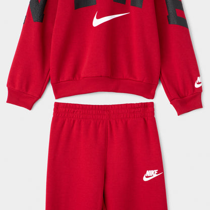 Nike Children's Fleece Crew Jogger Set / Gym Red