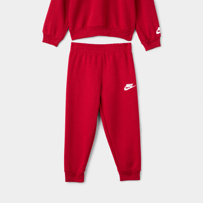 Nike Children's Fleece Crew Jogger Set / Gym Red