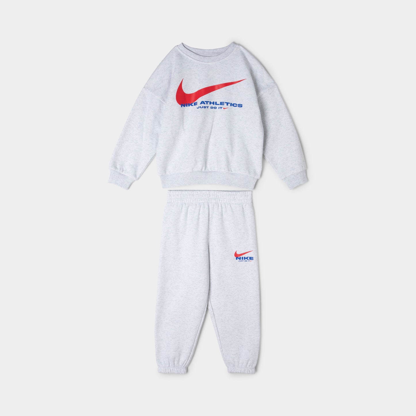 Nike Children's Swoosh Fleece Crew Pant Set / Birch Heather