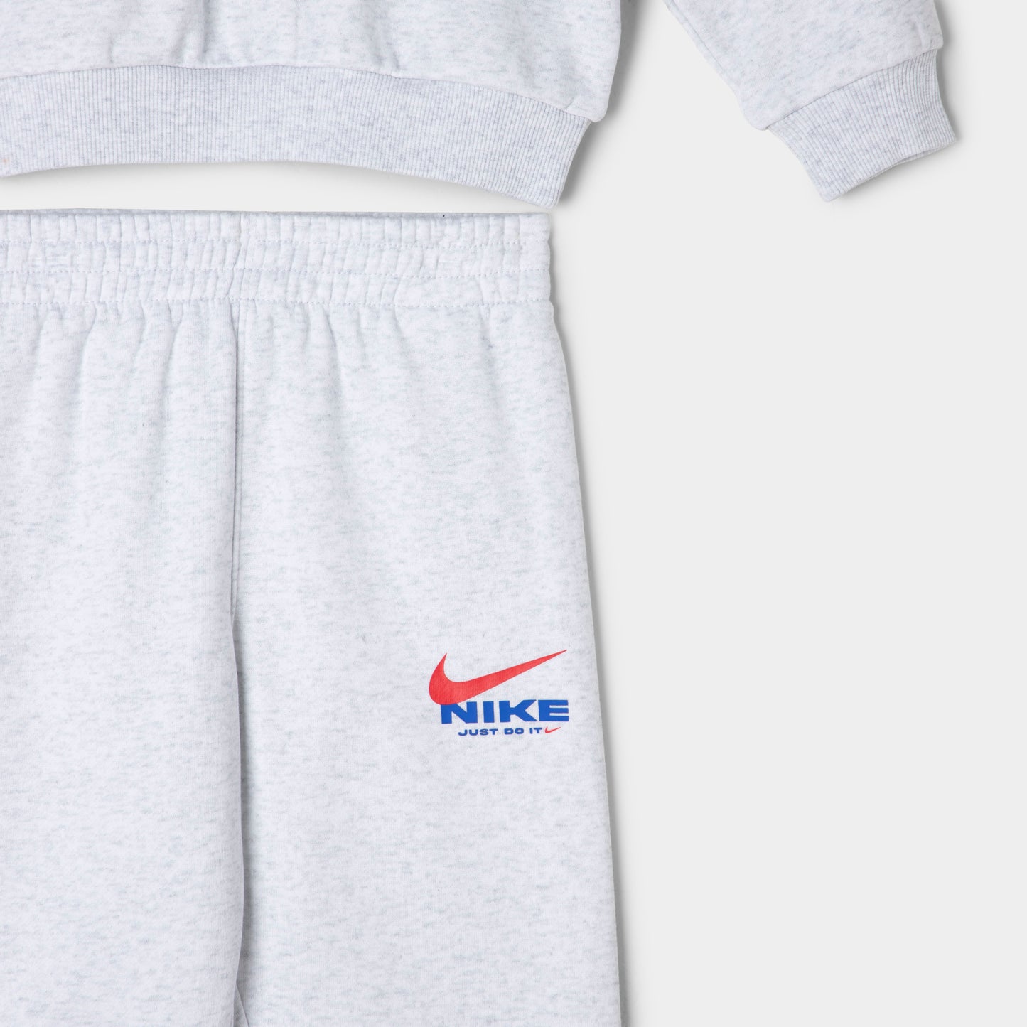 Nike Children's Swoosh Fleece Crew Pant Set / Birch Heather