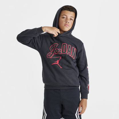 Jordan Juniors' Varsity Split Pullover Hoodie Off Noir / Gym Red