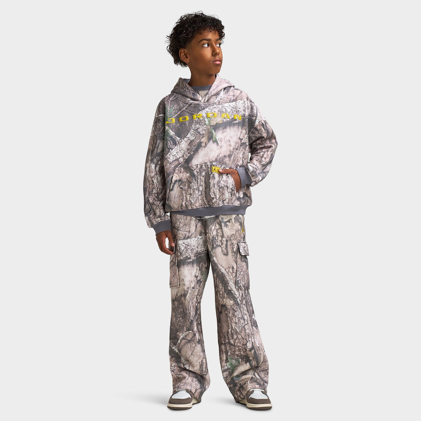 Jordan Junior Boys' Brooklyn Real Tree SSNL Fleece Hoodie / Swan