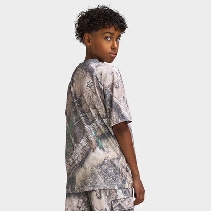Jordan Junior Boys' MJ Brooklyn Real Tree AOP T-Shirt / Swan