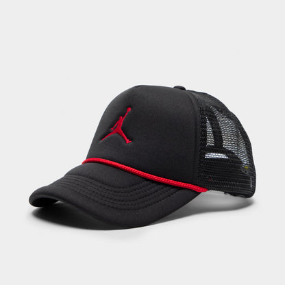 Jordan Big Kids Jumpman Foam Trucker Hat Black/ Gym Red