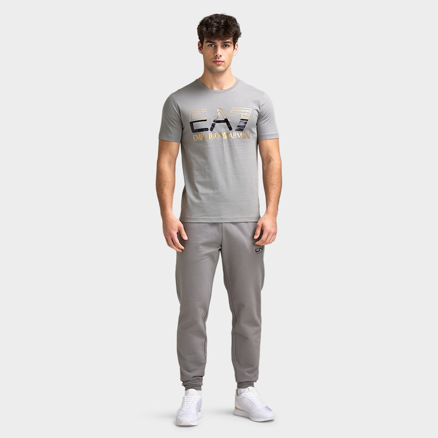 EA7 Logo Or T-shirt / Gris