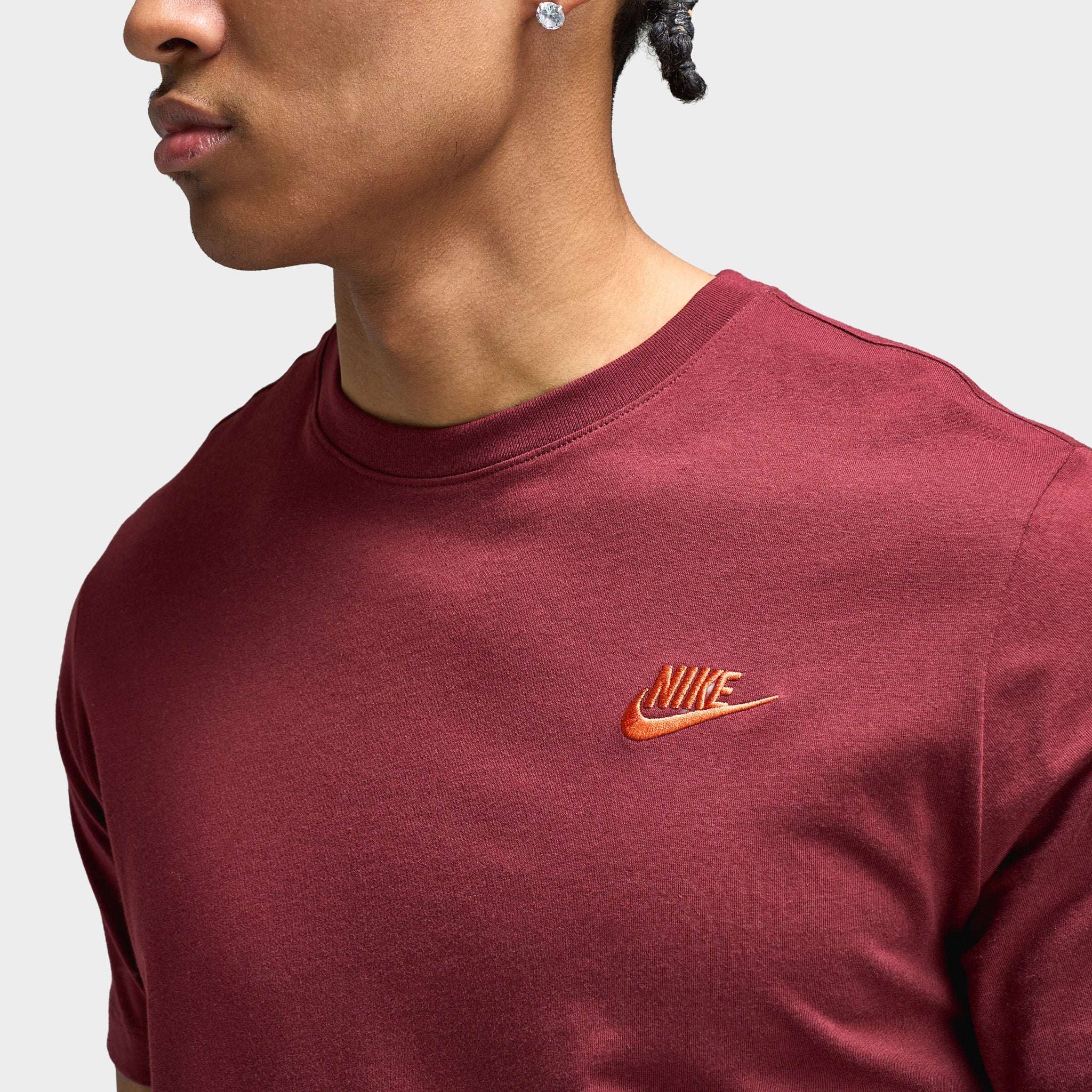dark red nike shirt
