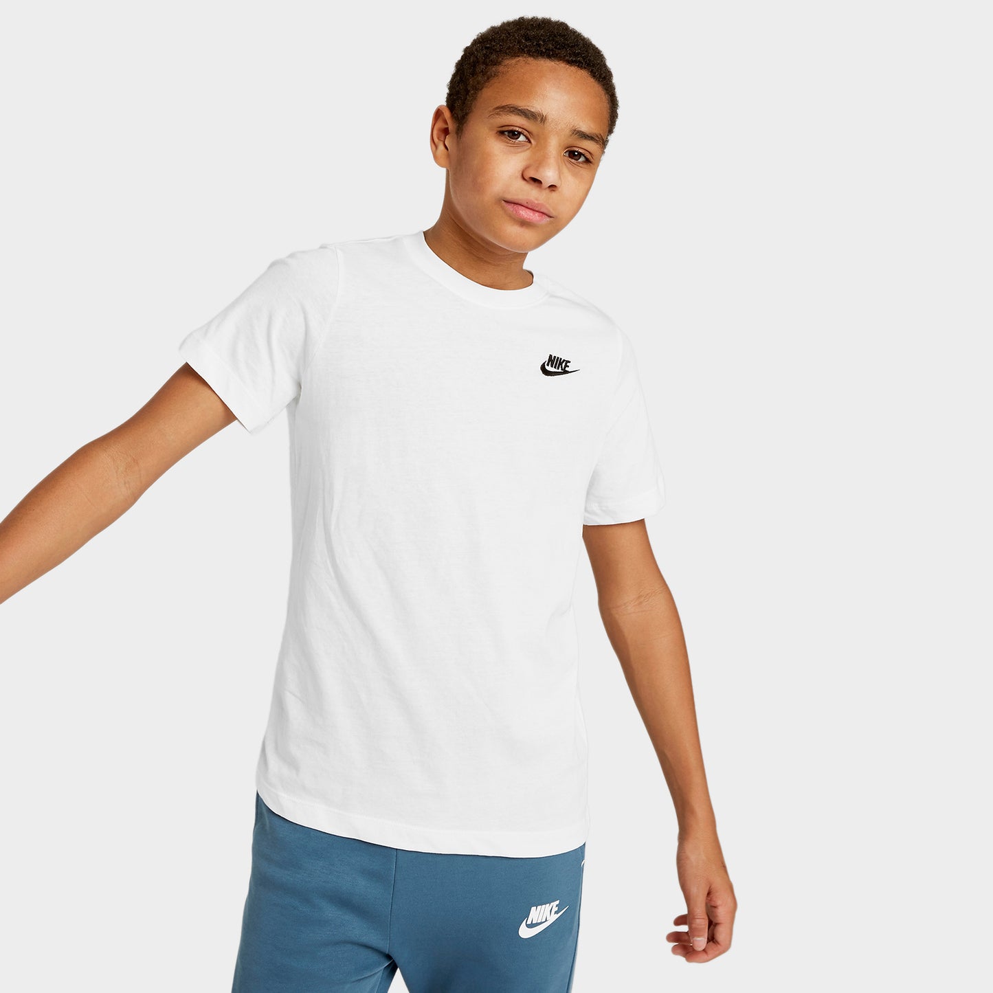 Nike Sportswear Juniors' Embroidered Futura T-Shirt / White