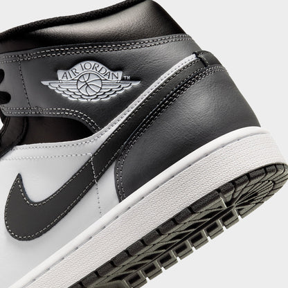 Jordan 1 Mid Black / Iron Grey - White