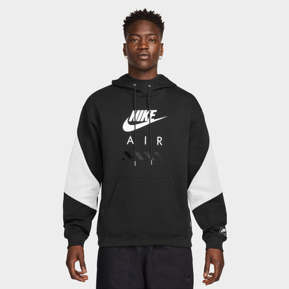 Nike Air Chandail à Capuchon Polaire Noir / Blanc - Blanc