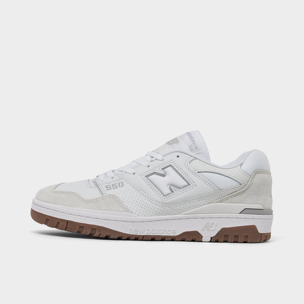 New balance white sale shoes gum sole