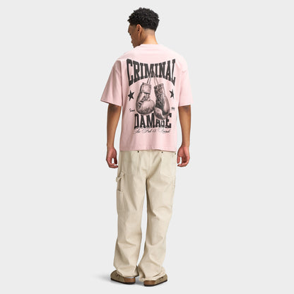 Criminal Damage T-shirt Boxing Gym pour hommes / Rose