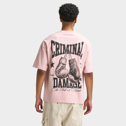 Criminal Damage T-shirt Boxing Gym pour hommes / Rose