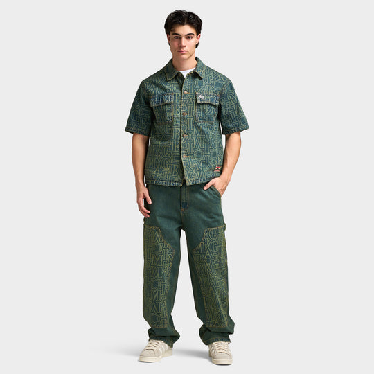 Criminal Damage Berkley Chemise en jean Monogrammée  / Bleu délavé