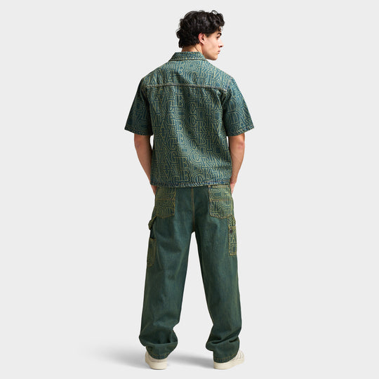 Criminal Damage Berkley Chemise en jean Monogrammée  / Bleu délavé