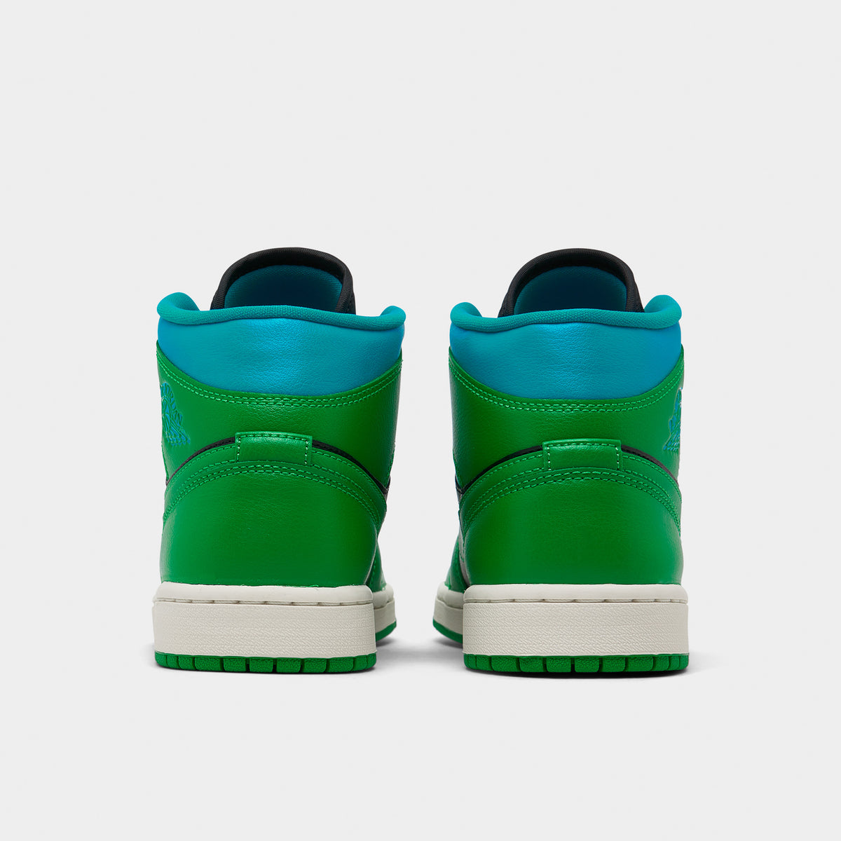 Jordan Women's 1 Mid Noir / Vert Chanceux - Aquatone