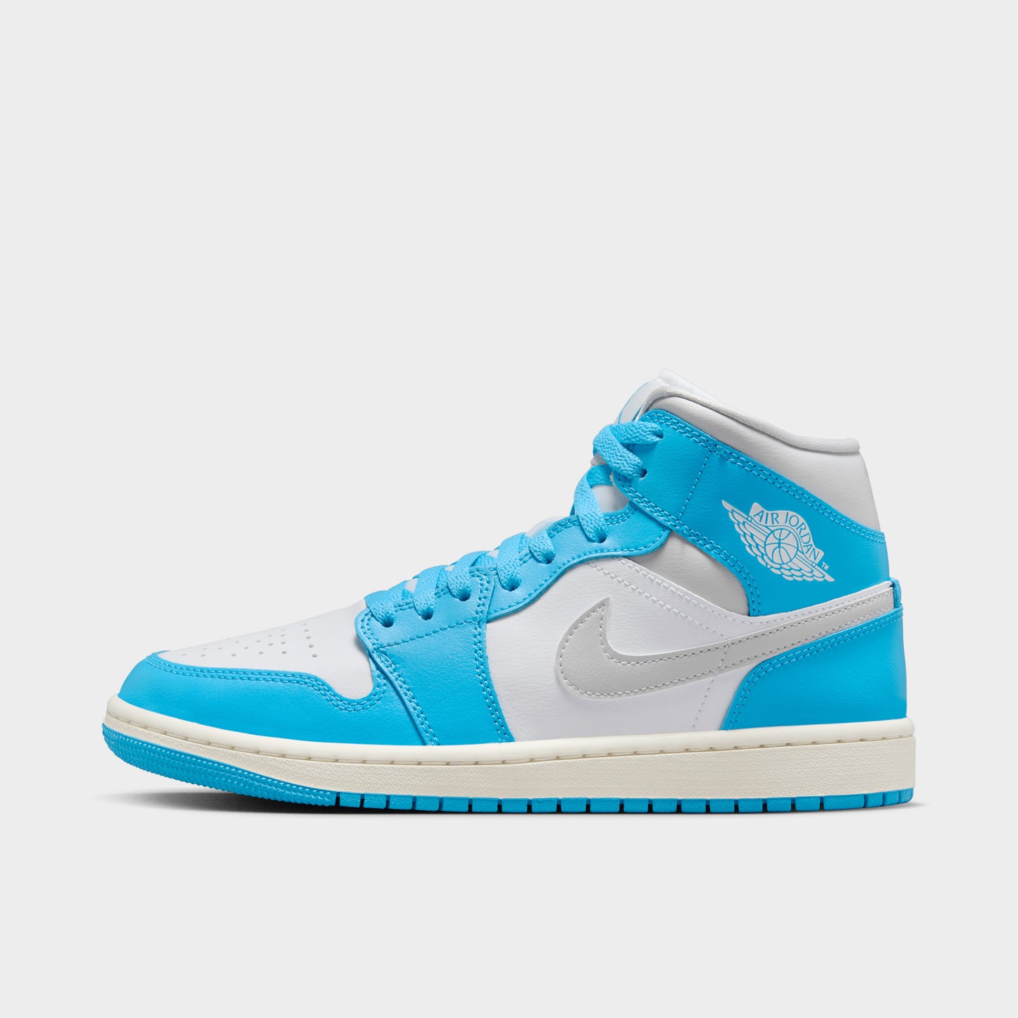 Jordan Women's 1 Mid Dark Powder Blue / Neutral Grey - White