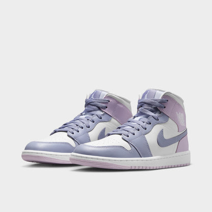 Jordan Women's 1 Mid Indigo Haze / Doll-White