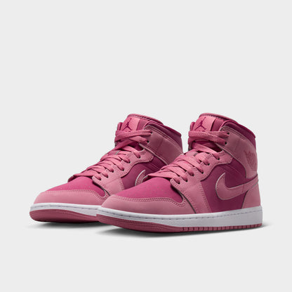 Jordan Women's 1 Mid Desert Berry / Sweet Beet - White