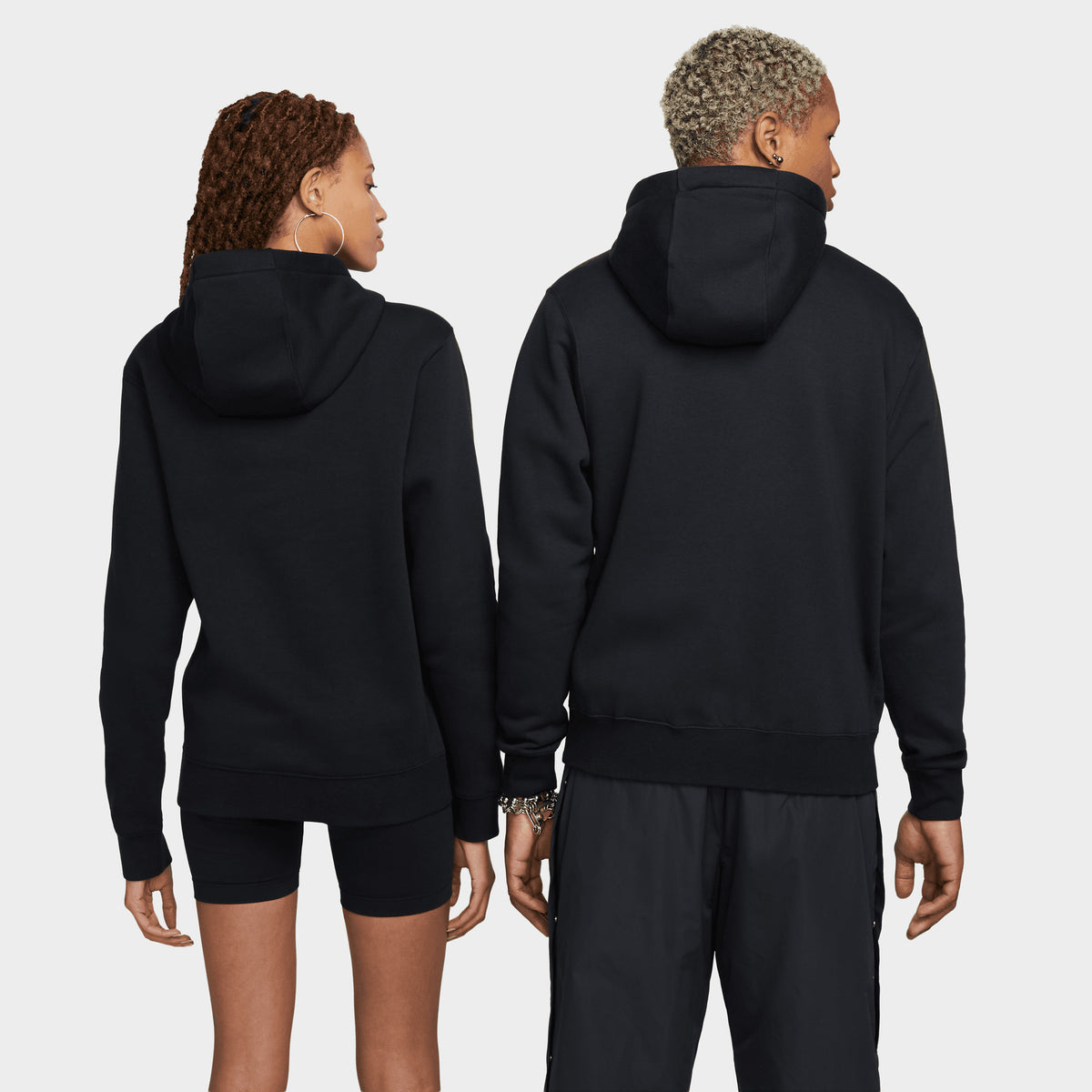 Nike Sportswear Club Fleece Full Zip Hoodie Black / Black - White | JD ...