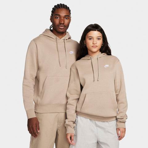 Nike Sportswear Club Fleece Pullover Hoodie Khaki White