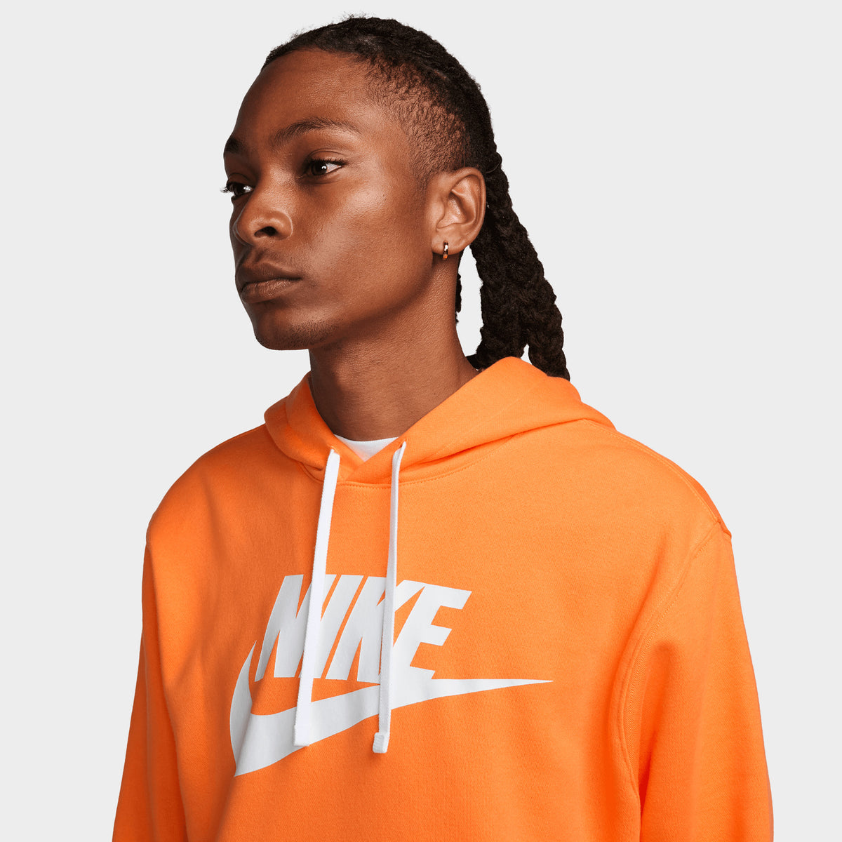 Nike Sportswear Club Fleece Graphic Pullover Hoodie Bright Mandarin ...