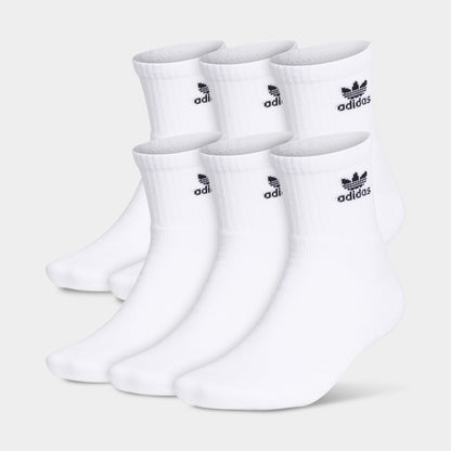 adidas Originals Trefoil Quarter Socks (6 Pack) White / Black