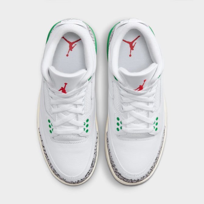 Jordan Women's 3 Retro White / Varsity Red - Lucky Green | JD