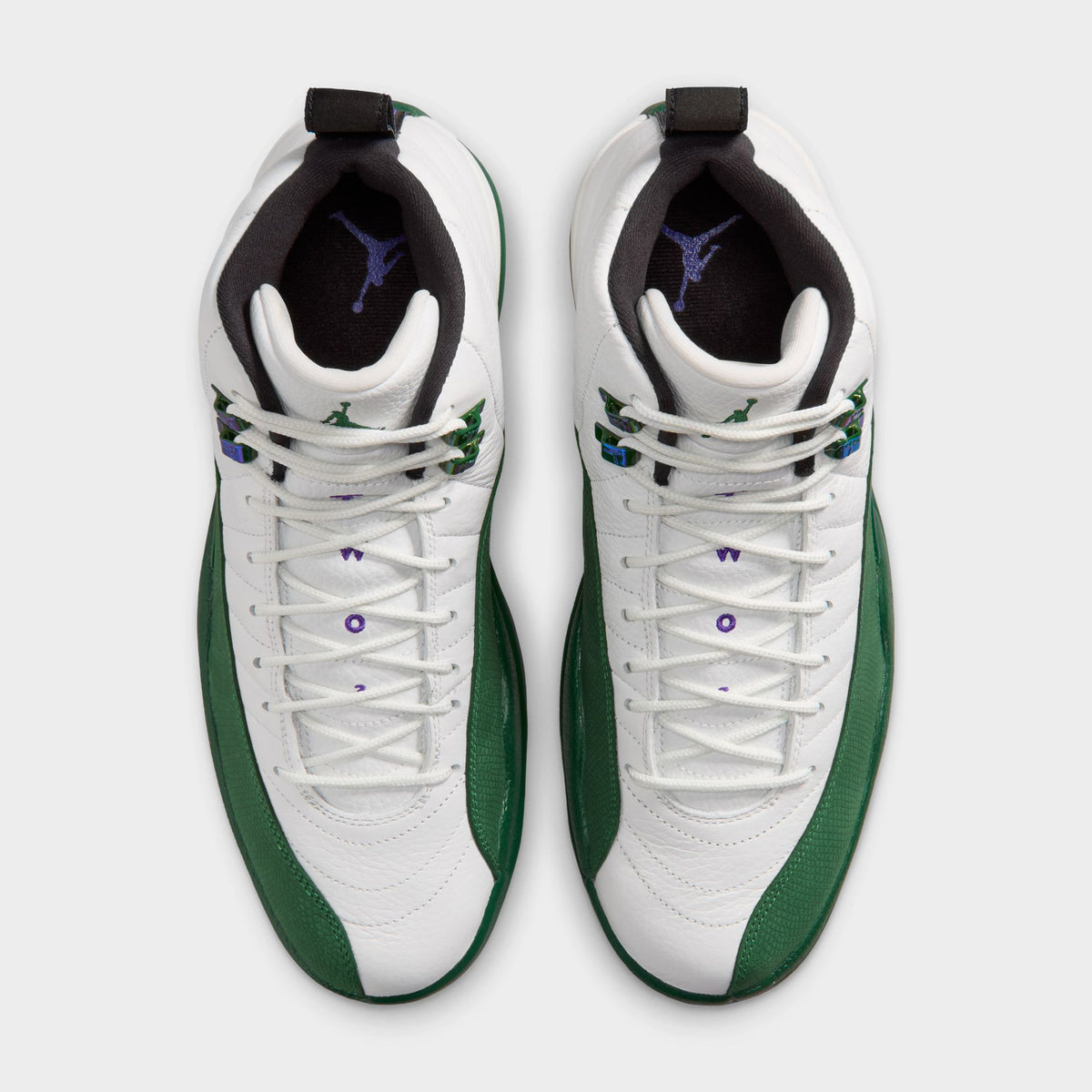 Jordan 12 Retro Summit White / Gorge Green - Fierce Purple
