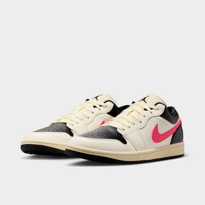 Jordan 1 Low Femmes Ivoire pâle / Rose coureur - Noir