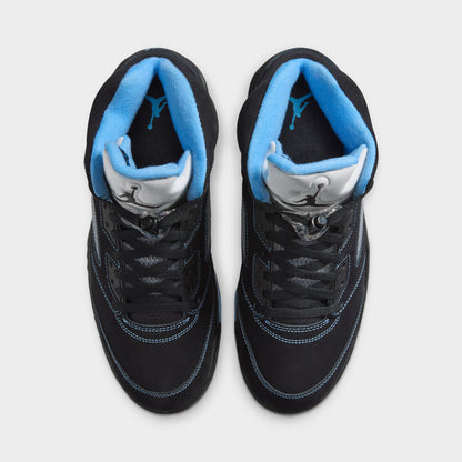Jordan 5 Rétro Noir / Bleu Universitaire - Blanc
