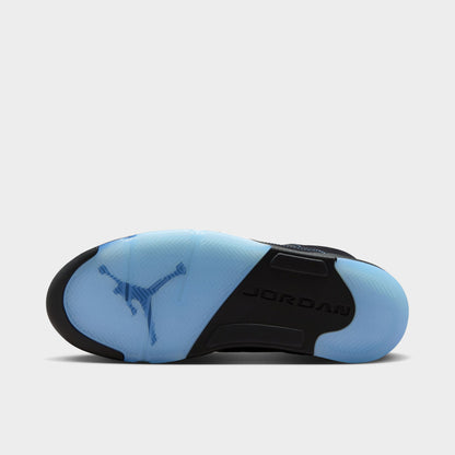 Jordan 5 Rétro Noir / Bleu Universitaire - Blanc