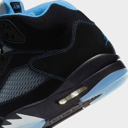 Jordan 5 Rétro Noir / Bleu Universitaire - Blanc