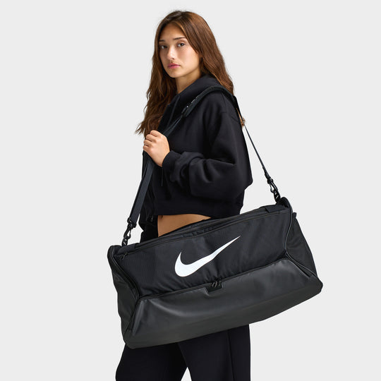 Nike Brasilia 9.5 Training Duffel Bag (Medium, 60L) Black / Black - White