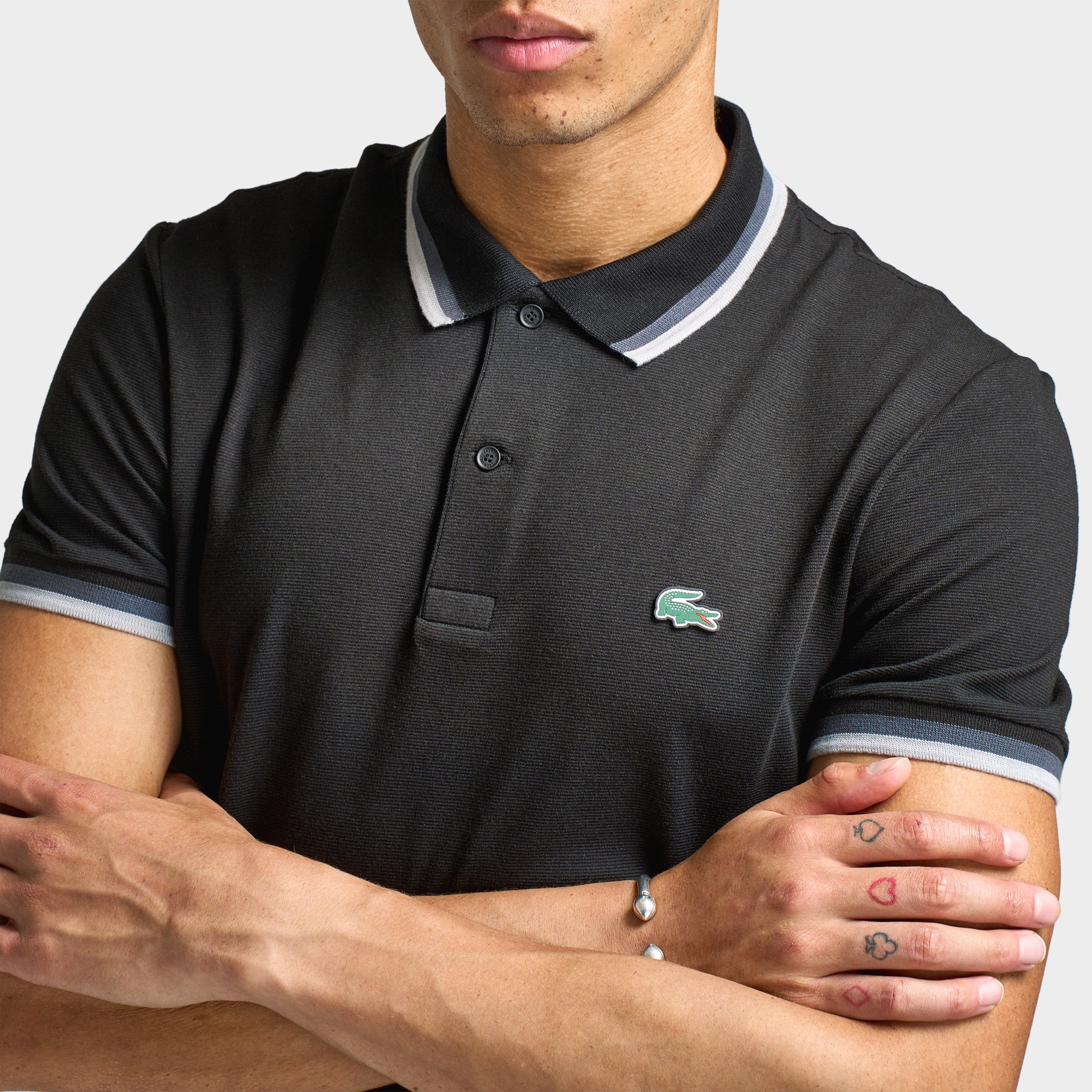 Lacoste Tipped Polo / Black – JD Sports
