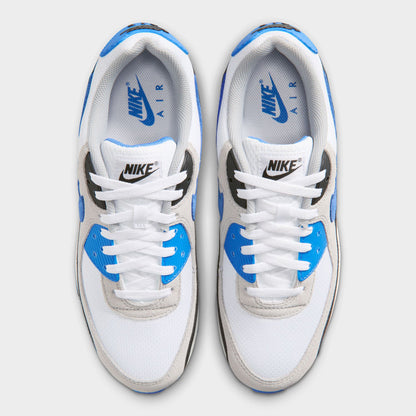 Nike Air Max 90 White / Blue Crystal - Lt Smoke