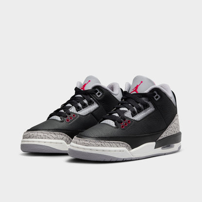 Jordan 3 Retro GS Black / Fire Red - Cement Grey